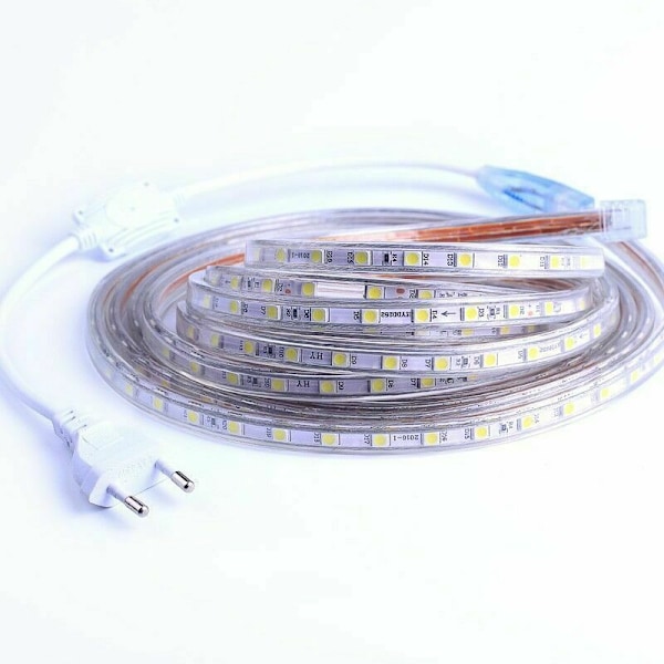 1m LED strip - warm white, 5050 SMD strip 60 Leds/m, bright backlighting, 220V 230V strip, IP65 waterproof, DIY decoration for the kitchen, bedroom,