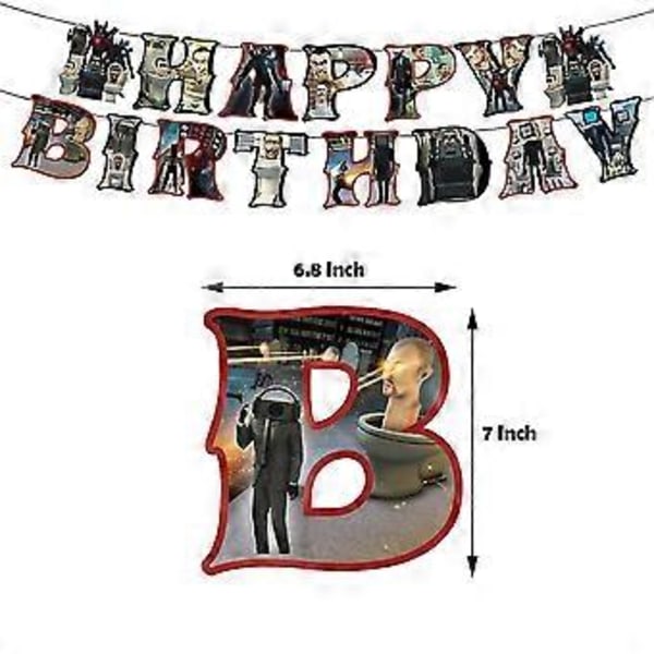 Skibidi Toalett Spill Tema Bursdagsfest Utstyr Banner Ballonger Kit Kake Cupcake Toppers Sett Dekorasjon Gave