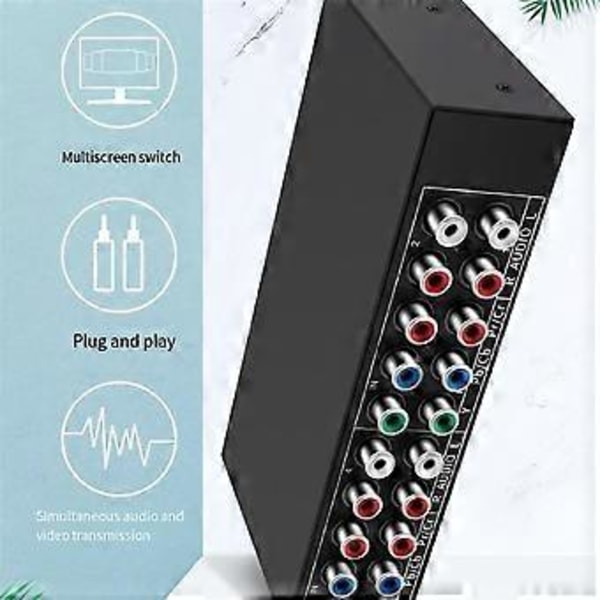 4x1 Komponent Video Signal Switch YPbPr YCbCr Audio DSW41 Divider Panel Knapp Manuell Bryter CVBS 720P Metallskall