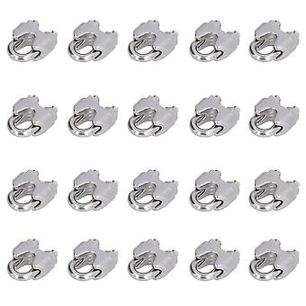 20 stk. rustfritt stål vaierklemme hardware rigging kabelklemme lås festeklemmer M3 (3 mm)