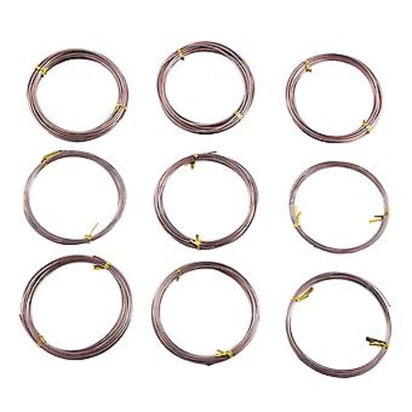 9 Rullar Anodiserad Tråd i 3 Storlekar (1.0 Mm, 1.5 Mm, 2.0 Mm), tot