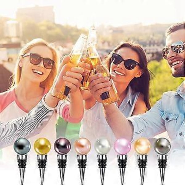 8 Delar Metall Kork Tom Vinpropp Kit Återanvändbar Vinpropp Insats Set Hårdvara för Bröllop Vinparty Bar Svarvning