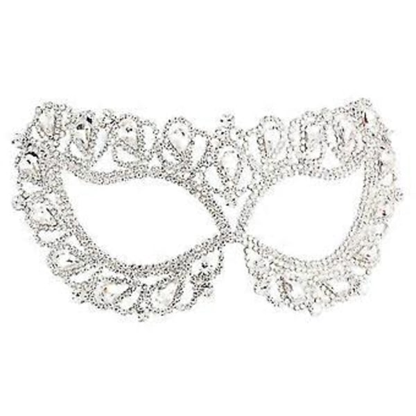 Dans Ansiktsskydd Utskuret Strass Mångsidig Glänsande Halvansikts Spets Venetiansk Mask För Halloween