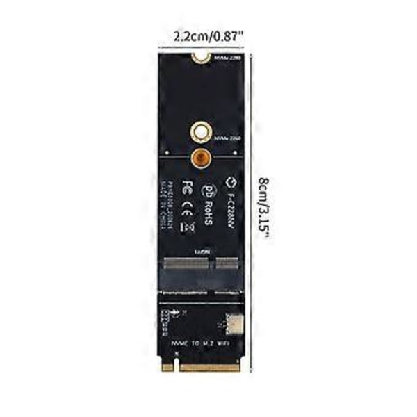 M2 Trådløst Kort til NVME Adapter til Bærbar Computer M2 M-Key interface til M2 A+E Key eller EKey Konverter