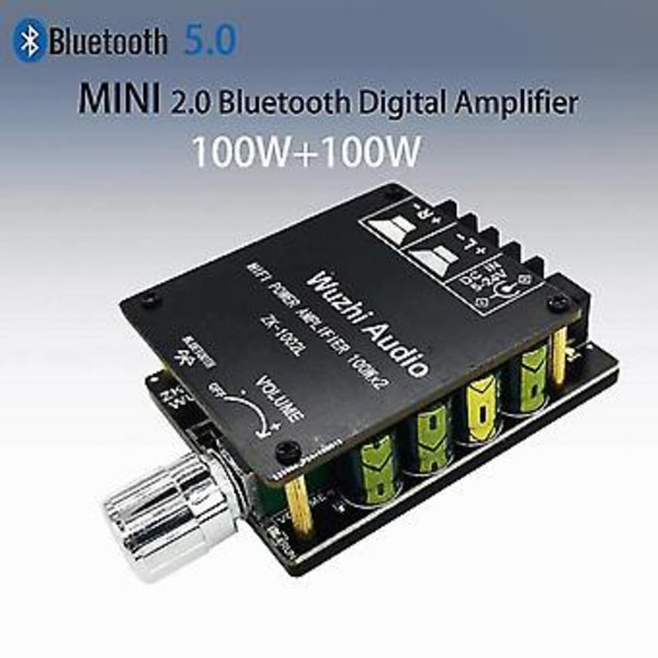 -1002l Mini Bluetooth 5.0 DC 5-24V Trådløs Audio Digital Forstærker Stereo Board 100Wx2 Bluetooth A