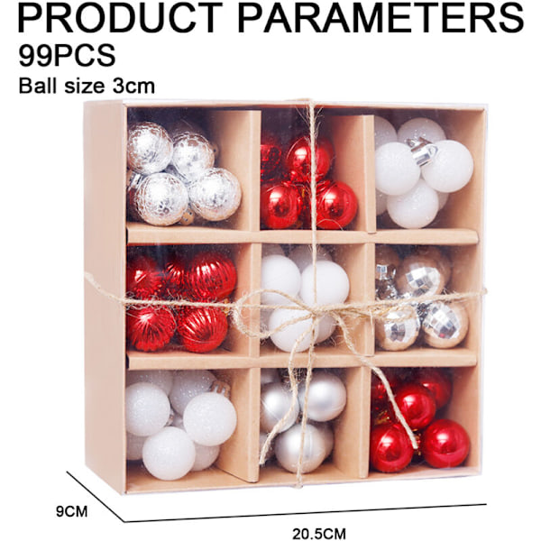 99 kpl joulukuulat 3 cm joulukuusen koriste mini ripustuspallot koristeet joulukuuseen joulukuulat seppele koriste loma ke