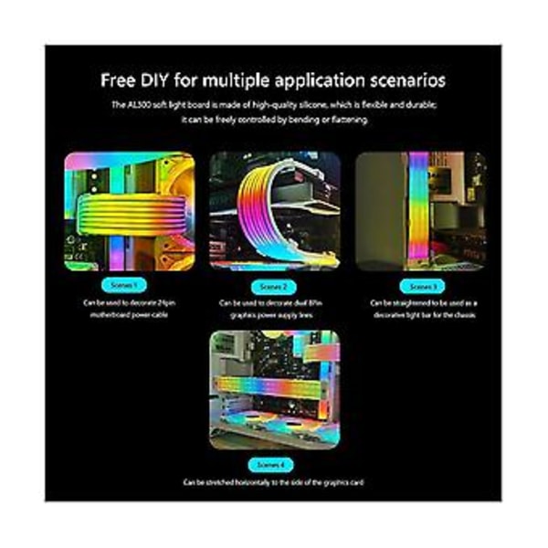 Rgb 24pin Hovedkort Skjøteledning Argb Pc Kabinett Led Lyslist 5v 3pinx2+4pin Datalampe S