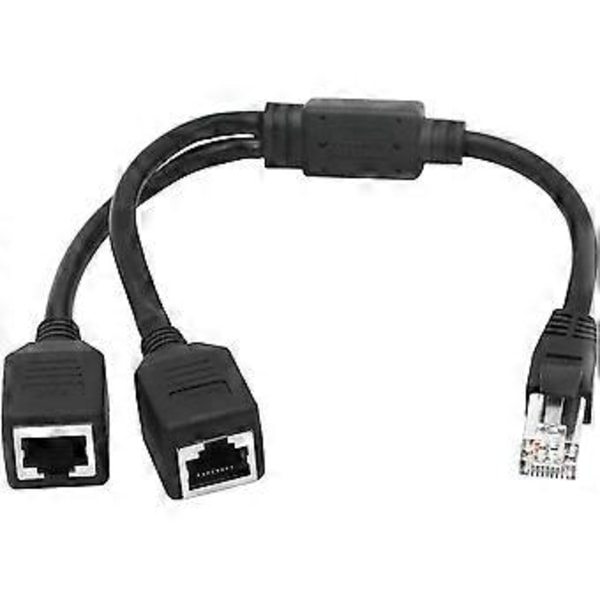Ethernet-verkkojakaja, 1 uros - 2 naaras Y-sovitinkaapeli, Ethernet-jatkopistoke
