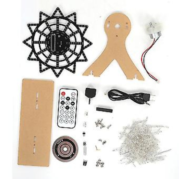 Färgglad LED Blinkande Plug In DIY Kit för Elektriskt Roterande Pariserhjul Transparent