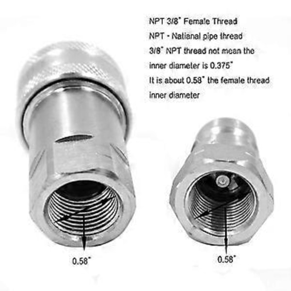 3/8 tum NPT-gänga ISO7241-1A Hydraulisk Snabbkoppling Set med Dammskydd