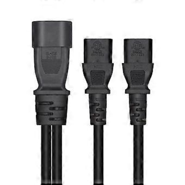 C14 till 2xC13 Strömkabel Förlängningssladd för Dator LED HDTV Monitor