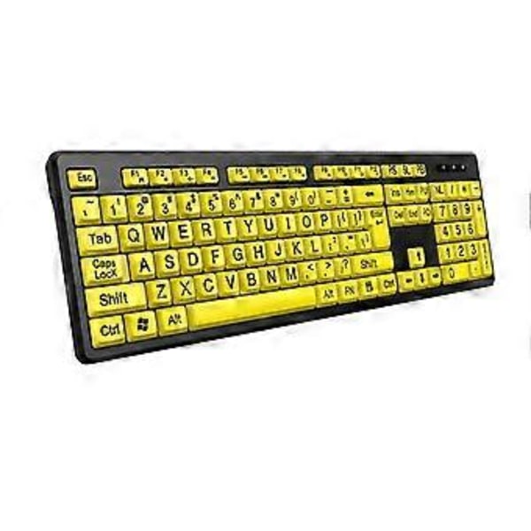 LED USB-tangentbord 104 tangenter Standard Full Size, Storstil Dator Tangentbord Enkel Installation och Användning Lätt att Läsa