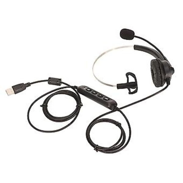 USB Business Headset Brusreducering Enkelsidig Hörlur Stödjer Samtal Högtalarvolymjustering Mikrofon Ljudavstängning
