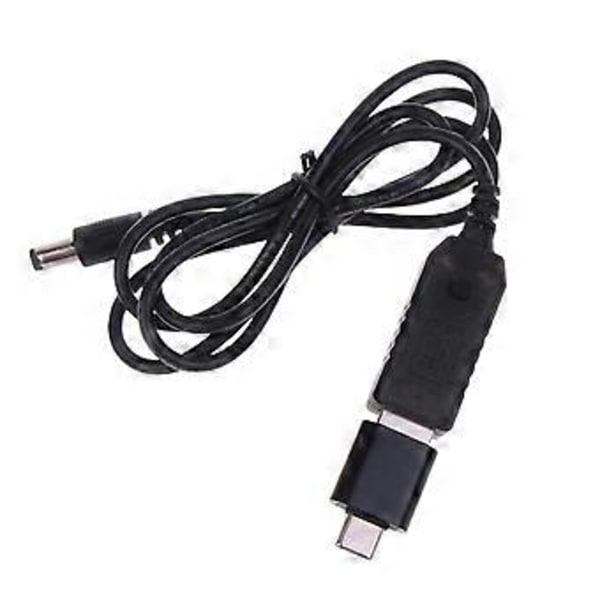 Universal Type C PD QC3.0 USB til 5V-12V Justerbar Spænding Step Up 5.5x2.1mm Kabel Strømkabel til WiFi-Router LED Strip