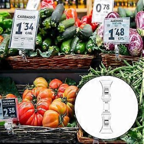100 st Dubbelsidiga Logoklämmor Logovisning Mini Klämma Logohållare för Etikett Kläder Visitkort Detaljhandel