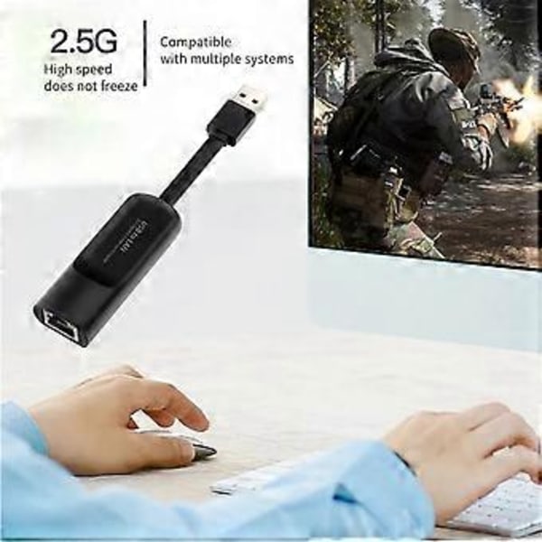 USB 3.0 til RJ45 Ethernet LAN Adapter 2500Mbps Gigabit Laptop Ekstern Kablet Netværkskonverter til Ethernet