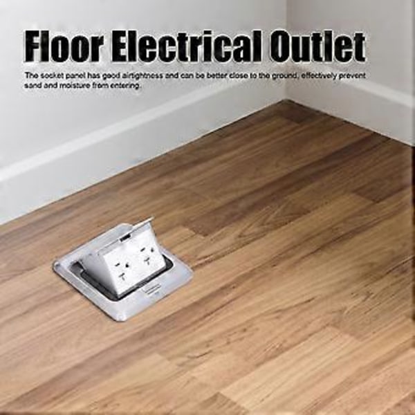 250V 20A Elektrisk Stikkontakt Innebygd Pop-Up Gulv Strøm US Socket Deksel Boks Kit IP40 Beskyttelse
