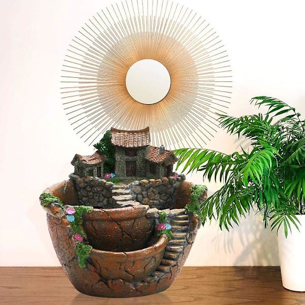 Planter Blomkruka Växter Kruka Fe Trädgård Kruka Med Sött Hus - Succulent Trädgård Blomkruka Dekoration I Hängande Trädgård (orange)