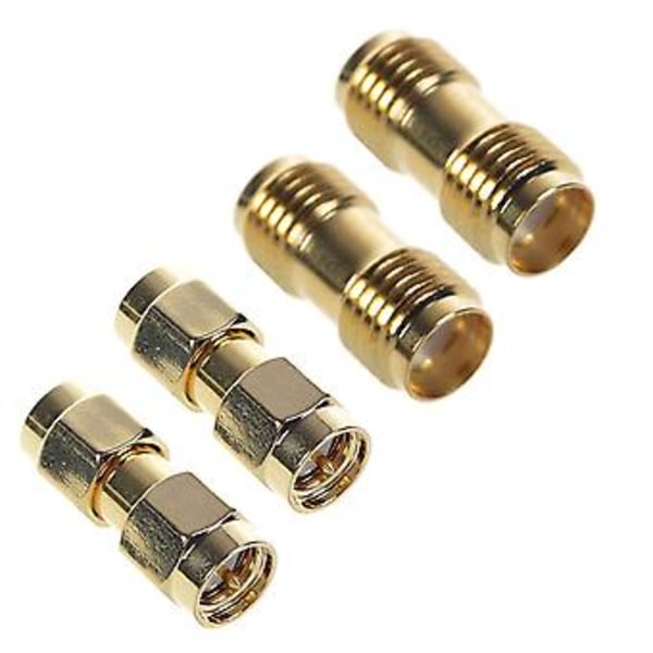 2 stk. Sma Til Sma Stik + 2 stk. Sma Hun Til Sma Hun Rf Koaksial Adapter Konnektor