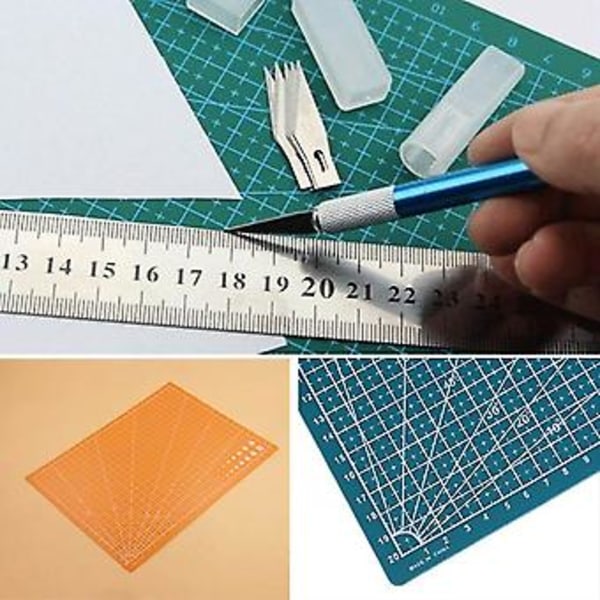 A4 Hållbar PVC Skärmatta med Rutnät Professionell Självläkande Skärmatta Multifunktionella DIY Verktyg Skärplatta