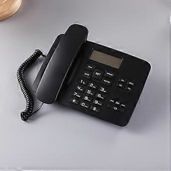 Fasttelefon for skrivebord med store knapper og LCD-skjerm
