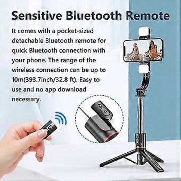 Bluetooth Selfie-keppi, jossa tuplavalot, jalusta ja kaukolaukaisin