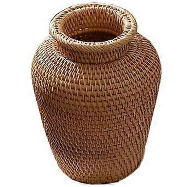 Flettet Kurv Rattan Hængende Urtepotte Urtepotte Blomsterkurv Opbevaringskurv Flettet Vase Rustik Vævet Blomsterkurv Potte