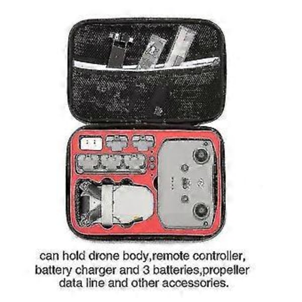 Til Dji Mini 2 Fly More Combo Opbevaring Håndtaske Stødsikker Rc Drone Tilbehør Bæretaske Boks Sort/sort