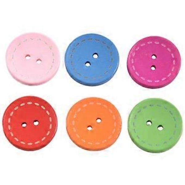 50 kpl Sekalaisia Reikiä Puuompelunapit Scrapbooking 25mm (1\") Halkaisija