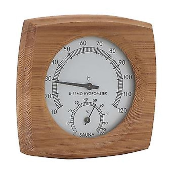 2-i-1 Inomhus Trä Termo Hygrometer Termometer Hygrometer Ångbastu Basturum Tillbehör