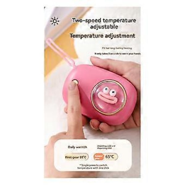 Søt Håndvarmer 2 Nivåer Varme 250mAH Elektrisk Bærbar Lommevarmer USB Håndvarmer Innendørs Utendørs Oppvarming Lang C