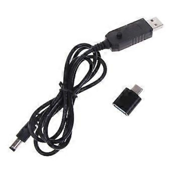 Universal Type C PD QC3.0 USB til 5V-12V Justerbar Spænding Step Up 5.5x2.1mm Kabel Strømkabel til WiFi-Router LED Strip