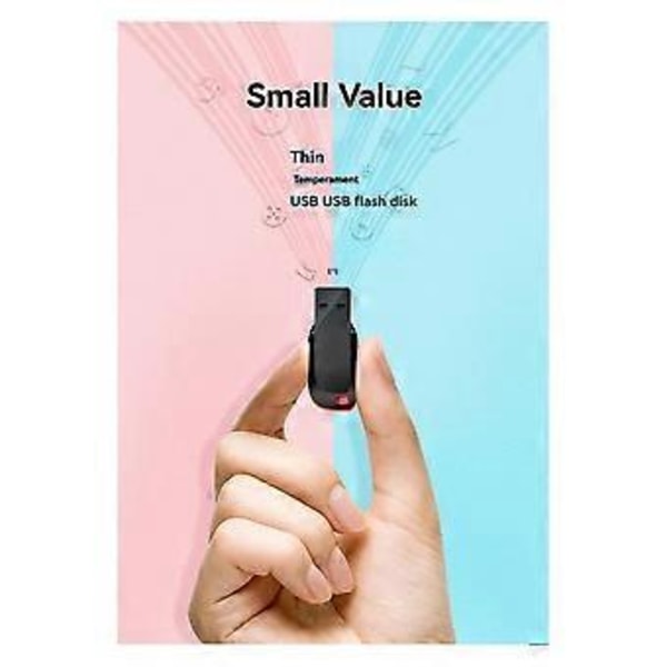 Mini Højhastigheds USB Flash Drev 2.0 128G Sort Nøglering Pen Drev 128G Lagerhukommelseskort
