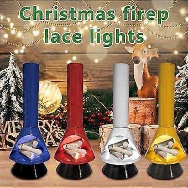 Julepejs Lanterner Dekorativ Flammeeffekt LED Pejs Lampe Batteridrevet Bærbar Pejs Indendørs Udendørs A