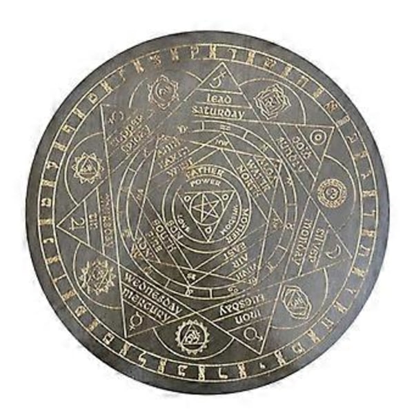 Hekse Pendelbrett Syv Chakra Krystall Energi Disk Eik Astrolabium
