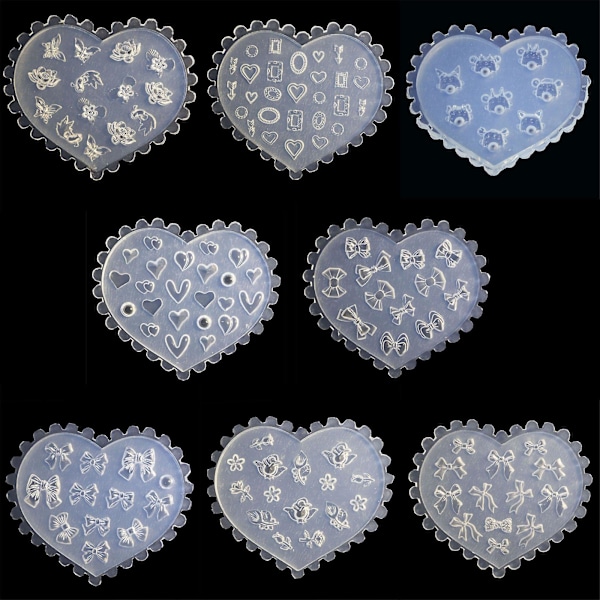 Diy 3d silikone neglekunst dekorative designs form neglekunst fremstillingsværktøjer form