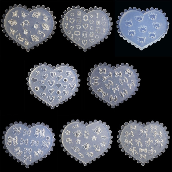 Gjør-det-selv 3d silikon Nail Art Dekorative Design Mold Nail Art Making Tools Mold