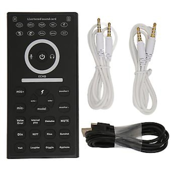 Mini Äänenvaihdinlaite, jossa useita ääniefektejä, Plug and Play, kädessä pidettävä äänikortti puhelimelle ja tietokoneelle