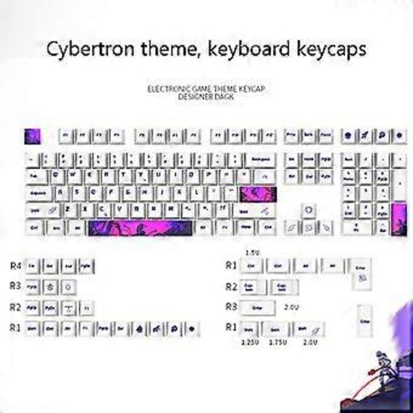 130 Tangenter Cherry Profil Keycap PBT DYE-SUB Elektronisk Spel Keycap Set För GK61/64/68/84/980 Mekaniskt Tangentbord