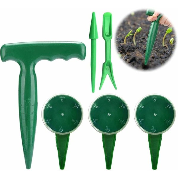 Frømaskine til haveværktøj 6 stk. Miniature havearbejdsredskab Mini frøplanteværktøj Have frøplanteplanter Have såmaskine Transplanter frøskivehåndtag