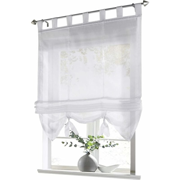 Roman Shade Loop Gardiner Kök Roman Shades Sheer Blind Loop Gardiner Modern Voile Vit BxH 80x155cm 1 st