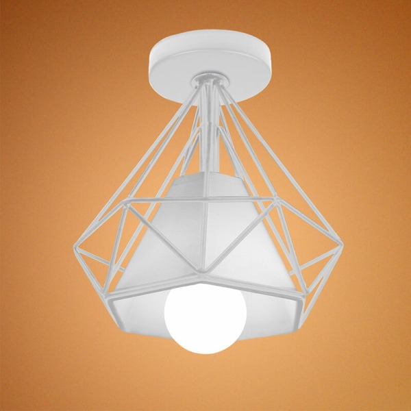Retro taklampe Diamantbur Hvit Taklampe for Stue Spisestue