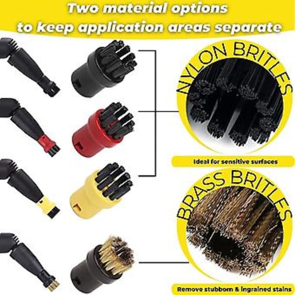 8 kpl Nylon + lankaharja, puhdistussuuttimet malleille Sc1 Sc2 Sc3 Sc4 Sc5 Sc7 Ctk1 Cleane