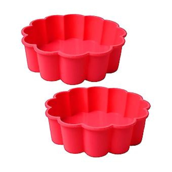 2 stk. Runde Silikone Quiche Forme Kageforme Non-stick Bageforme