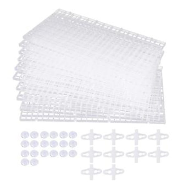 10 stk Akvarium Skillevegg Fisketank Skillevegg Filter Gitter Separasjon Gitterbrett Isolasjonsplate Gitter Wit