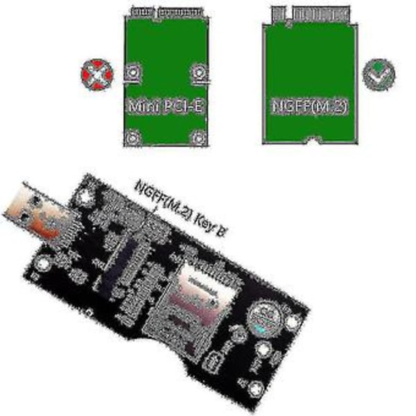 Ngff M.2 Key B Till Usb 3.0 Adapter Expansionskort Med Sim 8pin Kortplats För Wwan/lte 3g/4g/5g Modu
