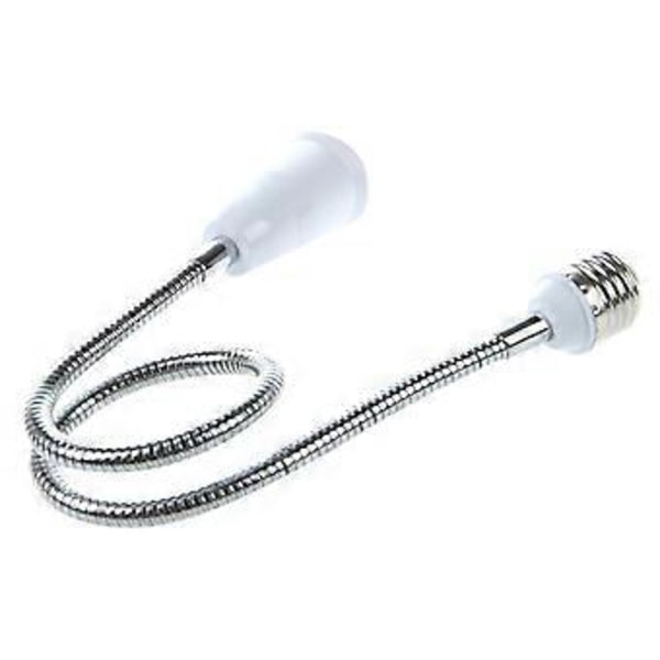 E27 till E27 Lampa Glödlampa Flexibel Förlängningsadapter Konverterare (Vit, 60cm)
