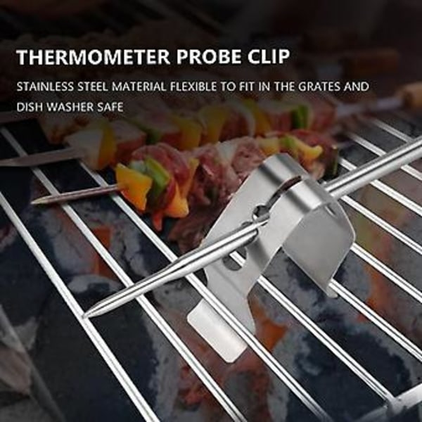 En Kötttermometerklämma H Omgivningstemperaturavläsningar Bbq R Ugn G