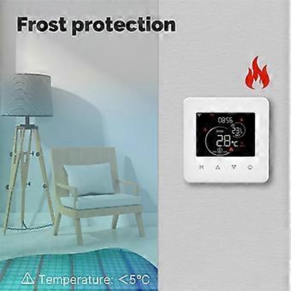 Tuya WiFi Termostat Romtemperaturkontroller Vann/Elektrisk Gulvvarme Gasskjele Appkontroll for Alexa B