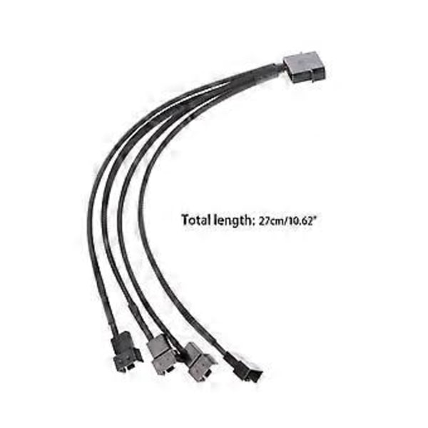 Y-splitter 4x 3-Pin/4-Pin PWM-fläktkablar till 4-Pin Molex till CPU 3P 4P Strömkabel